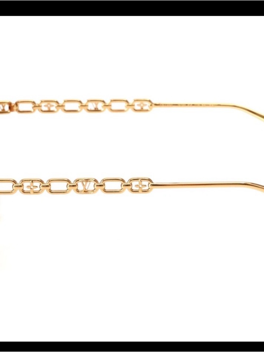 LOUIS VUITTON WOMEN'S  MY LV CHAIN SUNGLASSES Z1522E GOLD Pre-Owned Authentic - Picture 3 of 11